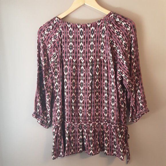 🌞 Forever 21 Women's Boho Southwest Flowy Top Blouse | Size Medium - Picture 6 of 12